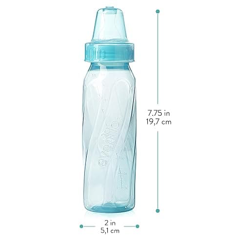 Evenflo Feeding Classic Tinted Plastic Standard Neck Bottles for Baby, Infant and Newborn, Pink/Lavender/Teal, 8 Ounce (Pack of 12) thumbnail 3