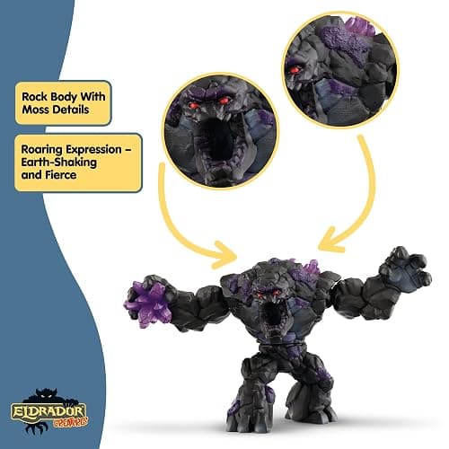 Schleich ELDRADOR Creatures - 9" Shadow World Stone Monster Toy with Crystal Set - Cool Movable Monster Action Figure for Boys and Girls - Fantasy Rock Beast Figurine - Durable Toys for Kids Ages 7+ thumbnail 5