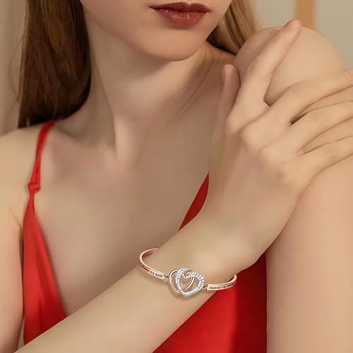 Aihitero Christmas Day ‘Badass Sister’ Gifts, ‘Always My Sister Forever My Friend’ Bangle Bracelet, ‘Not Sisters by Blood But Sisters by Heart’ Women Jewelry, Xmas Birthday Presents from Brother BFF thumbnail 2