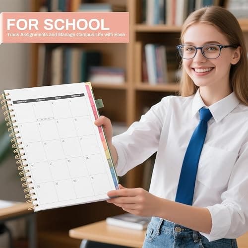 2026 Planner Weekly and Monthly Jan. 2026 to Dec. 2026 Hardcover 8.5" x 11" Planner for Women with Tabs Spiral Planners with Stickers 53 Weeks Schedule Yearly Agenda with Inner Pocket & Bookmark thumbnail 7