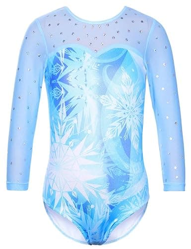 TFJH E Kids 3/4 Sleeve Girls' One Piece Sparkly Gymnastics Leotard Practice Outfits - Image 1