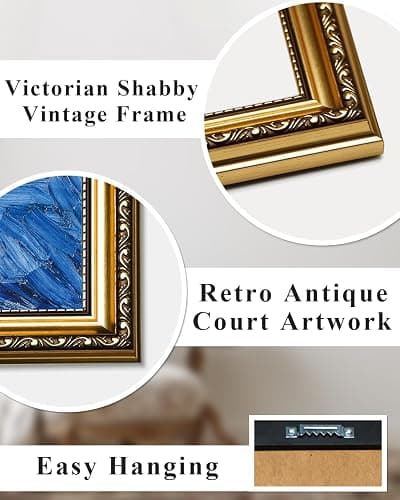 ARPEOTCY Vintage Gold Framed Wall Art, Nursery Duck Paintings, Aesthetic Canvas Picture Prints Artwork with Frame, Classical Victorian Wall Decor for Living Room Bathroom Bedroom 11x14 inch thumbnail 6