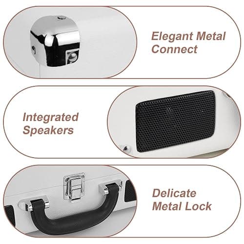 DIGITNOW! Turntable Record Player 3speeds with Built-in Stereo Speakers, Supports USB/RCA Output/Headphone Jack / MP3 / Mobile Phones Music Playback,Suitcase design thumbnail 6