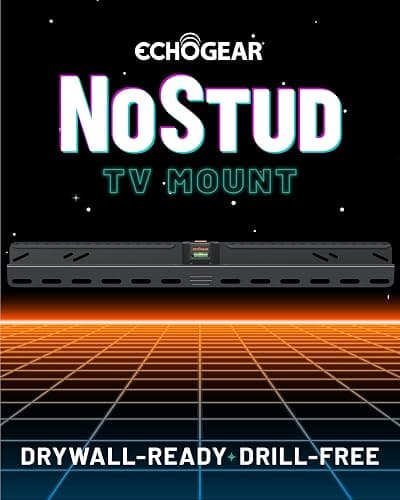ECHOGEAR No Stud TV Mount for Drywall - Slim No Drill Design Holds TVs Up to 100lbs with Nails - Easy Studless Install with No Drill Needed thumbnail 2