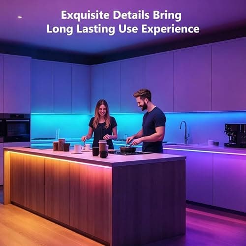 DAYBETTER LED Strip Lights 110ft, Smart Lighting Strips with App Remote Control, RGB Music Sync Color Changing Lights for Bedroom Kitchen Party Home Decor Luces led para cuarto (1 Roll) thumbnail 6