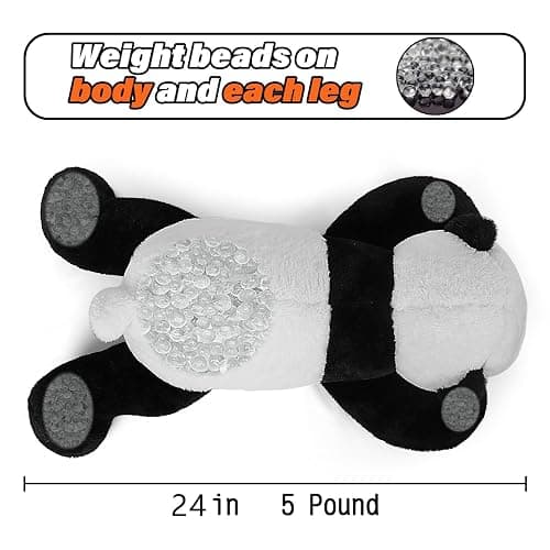 5 lbs, 27 inches Panda Weighted Stuffed Animals, Cuddly Weighted Panda Plush Pillow Giant Plush Ideal Gift for Adults & Kids thumbnail 3