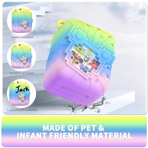 Nimuw Soft Silicone Case for Bitzee Disney Interactive Toy Digital Pet, Shockproof and Protective Carrying Case for Bitzee Disney Virtual Electronic Pets with Lanyard for Kids (Rainbow) thumbnail 6