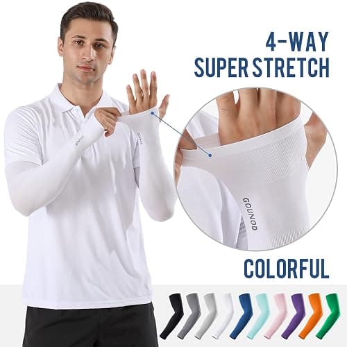 GOUNOD Sun Protection Cooling Compression Arm Sleeves For Men - Gardening Outdoors Sports Workouts volleyball arm sleeves thumbnail 9