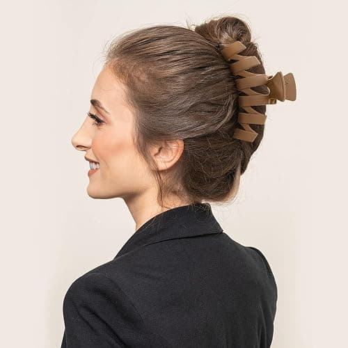 8PCS Hair Clips for Women, Flower Claw Clips for Thick Hair, Non-Slip Hair Accessories with Multi-Styles, Neutral Colors Hair Claw Clips and Variety Pack, Ideal for Girls thumbnail 5