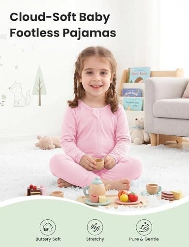 Jimonda Baby Sleeper Rompers,Unisex Boys Girls Zip-Front Pajamas One-Piece Footless Outfit 0-24 Months (Pack of 2 thumbnail 2