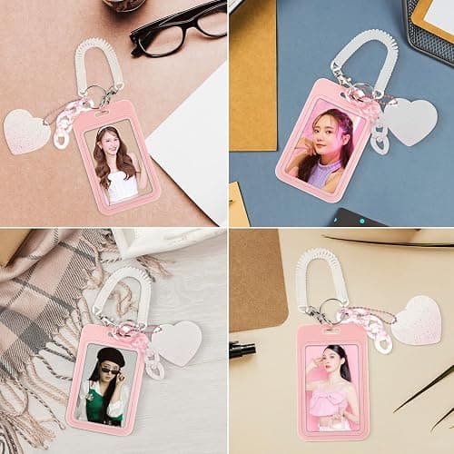Amaxiu 3" Acrylic Kpop Photocard Holder, Photocard Display Frame Kpop Photocard Stand Kpop Photocard Organizer with Keychain thumbnail 6