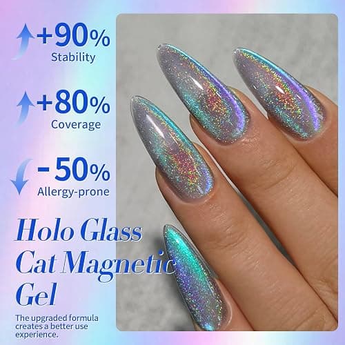 BORN PRETTY 9D Cat Magnetic Eye Gel Polish Holographic Rainbow Gel Polish | 15ML Blue Purple Magnetic Nail Polish with Magnet Nails Art Manicure Salon DIY thumbnail 5