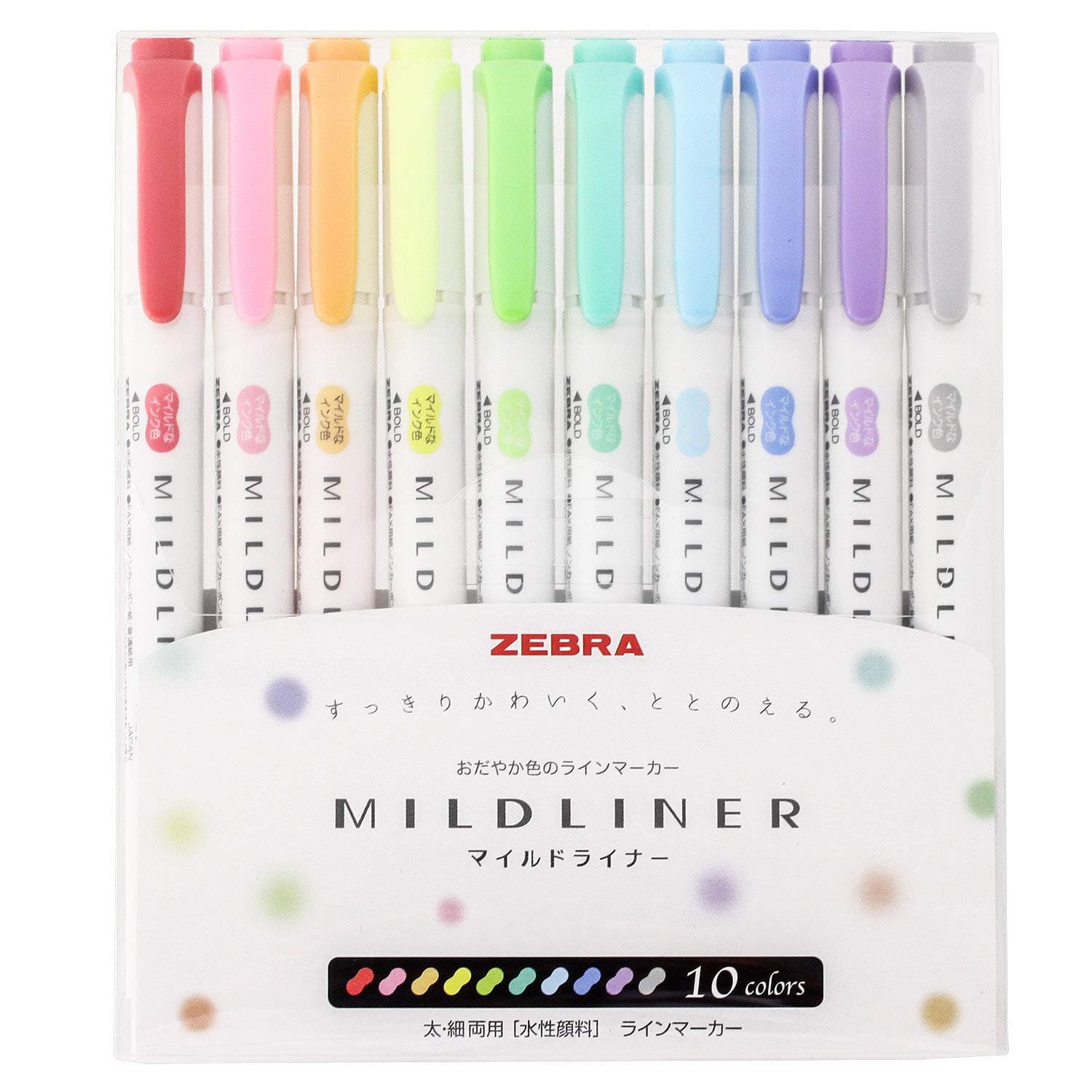 Zebra highlight pen penile mild liner 10 color set WKT7-10C - Image 1