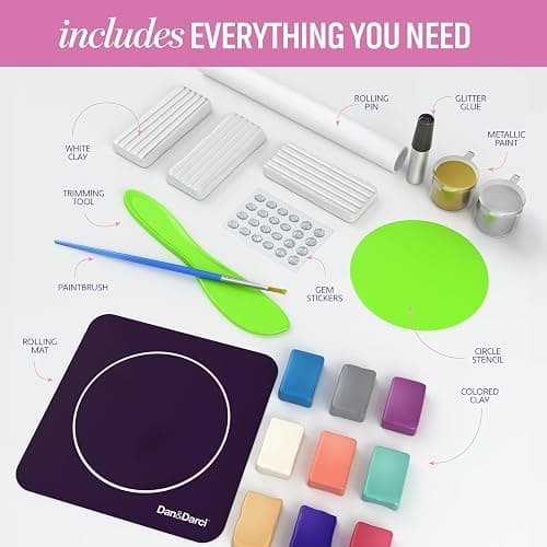Dan&Darci Craft 'n Clay - Jewelry Dish Making Kit for Kids Ages 8-14 Year Old - Best DIY Arts & Crafts Kits - Birthday Gifts - Creative Toys for Preteen & Teenagers - Girl Birthday Gift Ideas thumbnail 2