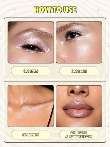 SHEGLAM Lunar Glow Highlighter Face Highlighter Multichrome Glitter Shimmer Highlighter Makeup Eye Face Body Highlighter Illuminator, Silky Creamy Eyeshadow-Heart Galaxy thumbnail 5