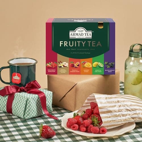 Ahmad Tea Black & Green Tea, Fruitytea Assorted Sampler Variety Gift Box, 60 Foil Teabags - Caffeinated & Sugar-Free thumbnail 6