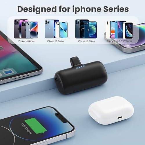 [2-Pack] Mini Portable Charger for iPhone,5200mAh Ultra Compact PD Fast Charging Power Bank,Plug-in Battery Pack Travel Cordless Phone Charger,Compatible with iPhone 14/14Pro/13/12/11/X/8/7/6plus etc thumbnail 3