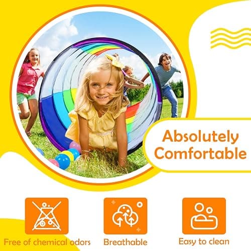 Moncoland Kids Play Tunnel Tent for Toddlers, Colorful Pop Up Crawl Toy Baby Children or Dog Cat with Breathable Mesh, Collapsible Gift Boy Girl Indoor Outdoor Games thumbnail 3
