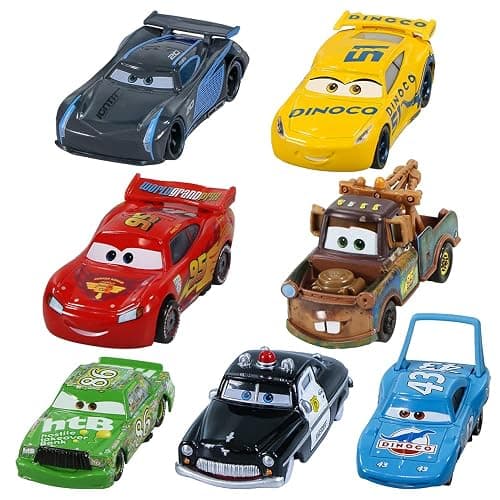 7PCS Car Toys 2 3 Cruz Sheriff The King Jackson Car Diecast Toy Set for Kids Boys - Image 1