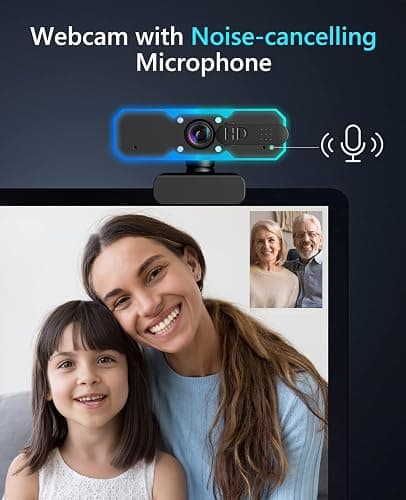 NBPOWER 1080P 60FPS Streaming Camera Webcam with Microphone and Fill RGB Light,Autofocus,Work with Laptop/Desktop Computer/Winsdows/Mac OS/PC Computer for Camera thumbnail 4