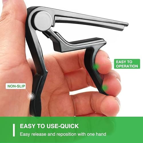 Guitar Capo, 6-String Acoustic & Electric Guitar Capo,Capo for acoustic guitar(Black) thumbnail 5