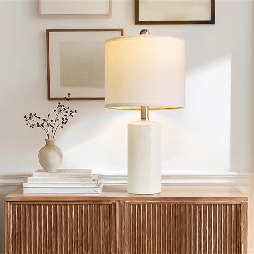 G-SAFAVA 20.5" Small Table Lamps for Living Room Lamp Set of 2 Ceramic Lamps for Bedroom Bedside Lamps Modern Boho Lamps for Night Stands Farmhouse Nightstand Lamp Side End Table Lamp, White thumbnail 7