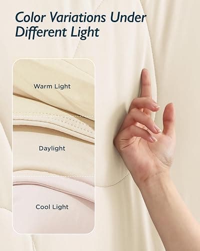 Breescape Cooling Comforter Throw Size - BlendTek™ Q-Max>0.46 Tech, Breathable Blanket for Hot Sleepers & Night Sweats Relief, Premium Lightweight Summer Bedding, 52x72 Inches, Ivory thumbnail 8