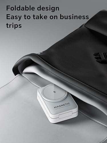 2025 Upgraded 3-in-1 Wireless Charger for iPhone,Travel Magnetic Charger Stand Nightlight Foldable Wireless Charging Station Compatible with Magsafe Charger&iPhone 17/16/15/14/13,Apple Watch&AirPods thumbnail 6