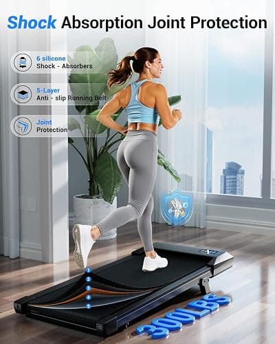 Superun Walking Pad with 6% Incline, Under Desk Treadmill for Home Office, LED Display, 2.5 HP Quiet Mini Treadmill, Walking pad Treadmill with APP and Remote Control, 300 lbs Capacity thumbnail 5