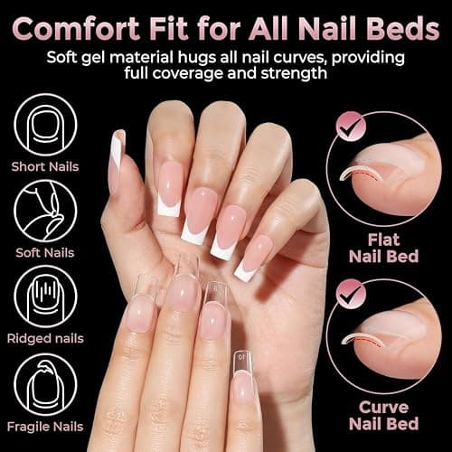 square false nails clear thumbnail 4
