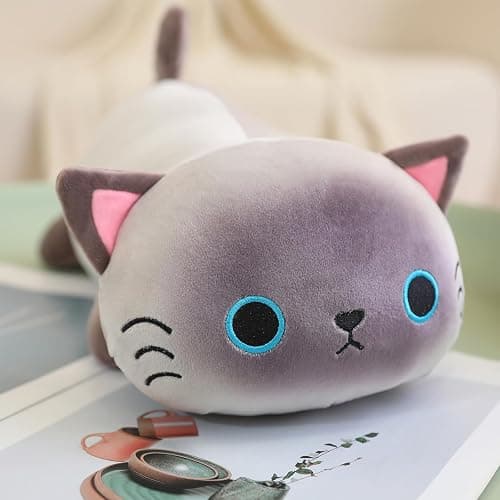 SQEQE Weighted Siamese Cat Plush, Weighted Siamese Cat Stuffed Animal, Cute Plushies Soft Pillow Toy Gift for Kids Adults 23.6 Inch, 3.1 Lbs thumbnail 2