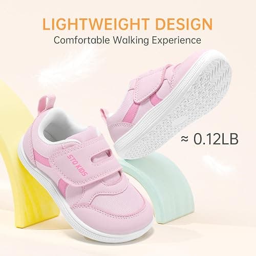 Toddler Wide Toe Box Barefoot Shoes Boys Girls Sneakers Kids Tennis Shoes Preschool Non Slip Lightweight Comfortable First Walking Shoes Running Outdoor Activities thumbnail 9