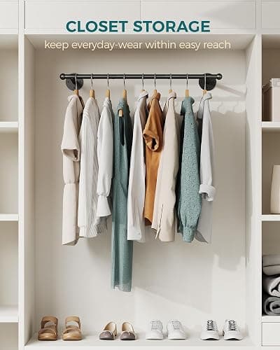 OROPY Industrial Pipe Clothing Rack, Wall Mounted Clothes Rack, Closet Rods For Hanging Clothes, 33" Multi-purpose Hanging Rod for Laundry Room, Bedroom and Closet Storage thumbnail 7
