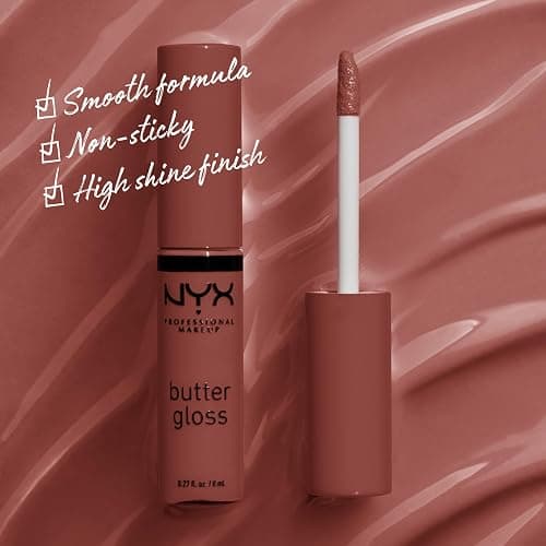 NYX PROFESSIONAL MAKEUP Butter Gloss, Non-Sticky Lip Gloss - Praline (Deep Nude) thumbnail 2