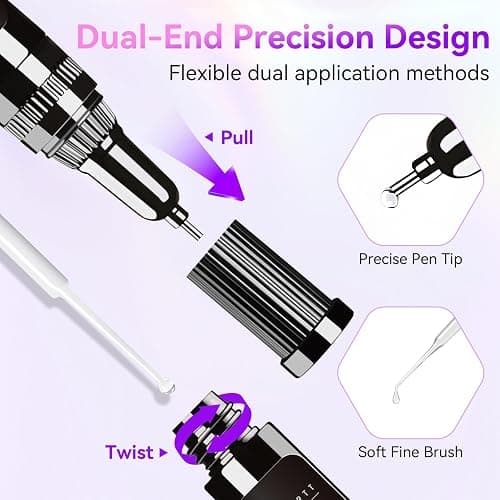 Makartt Nail Rhinestone Glue Gel, Upgrade Gel Nail Glue with Brush Pen Tip Super Strong Adhesive Precise for Nail Charms Crystals Rhinestone Beads Flower 3D Decorations 8ml*2 thumbnail 2