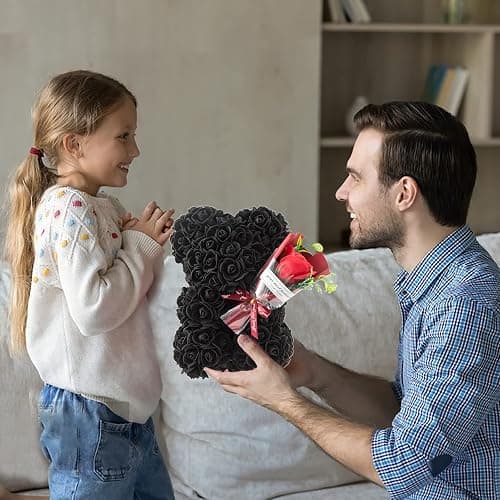 hodipea Rose Bear Gifts for Women-Best Gift for Valentine's Day,Mother's Day,Christmas,Birthday,Handmade Artificial Rose Teddy Bear Gifts for Girlfriend,Mom, and Daughters,Surprise Clear Gift Box thumbnail 6