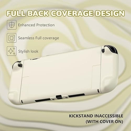PlayVital Hard Case for Nintendo Switch 2 with Extra Stand & Thumb Grip Caps | Split Design, Dockable Protective Full-Body Shell Cover for Nintendo Switch 2 | Solid Color Series, Antique Yellow thumbnail 5