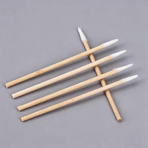 RIKWOG 400pcs Pointed Cotton Swabs, 7cm/2.75in Precision Microblading Cotton Swab Cotton Sticks Applicator for Eyebrow Tattoo Beauty Make-up Nail Clean, Wood Handle Pointed Tip Head thumbnail 4