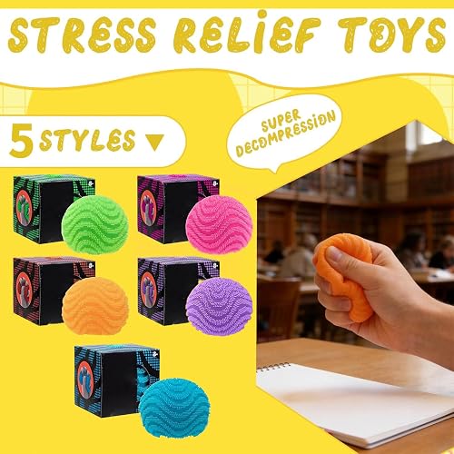 Fuzz Ball Fidget Stress Toy, Squishy Stress Ball, Fuzz Ball Squishy Stress Drop Malt Fuzz Balls Sensory for Anxiety Stress Relief, Easter Birthday Party Favors (Purple) thumbnail 7