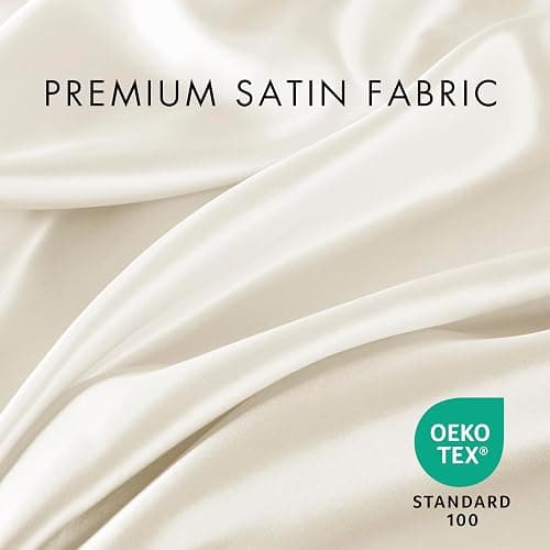 Madison Park Essentials Polyester Satin 6 Piece Sheet Set with Ivory MPE20-904, Queen thumbnail 18