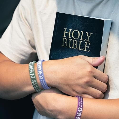 KUCLIN 12-Piece Bible Verse Bracelets - Christian Scripture Silicone Wristbands for Men & Women (Fresh Colors) thumbnail 5