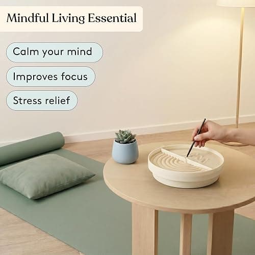 Special Supplies Zen Garden Sand Spinner – Self Spinning Sandscape for Desk, Mindfulness Kit, Stress Relief, Sensory Therapy Tools- Zen Garden Kit (White) thumbnail 6