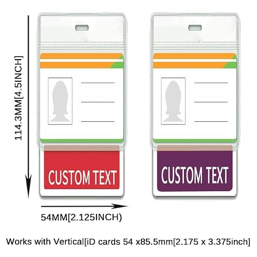 Custom Badge Buddy - Personalized Print Badge Buddy - Vertical - Print On Both Sides with Border - Durable and Water Resistant Ideal for Teachers, Nurses, Doctors, Security, Visitor, Healthcare thumbnail 3