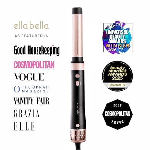 ELLA BELLA® 6 in 1 Professional Hot Air Styler • Powerful Hair Dryer & Straightener Set • Styling Without Heat Damage • Fast Drying Curling Volumizing Straightening • Includes Protective Travel Case thumbnail 3