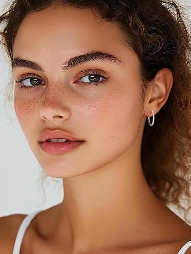 ChicSilver 925 Sterling Silver Huggie Earrings for Women 14K Gold Plated Silver Hoop Earrings for Women Hypoallergenic Small Cubic Zirconia Huggie Earring (6/8/10/12/14/16/18/20mm) thumbnail 2