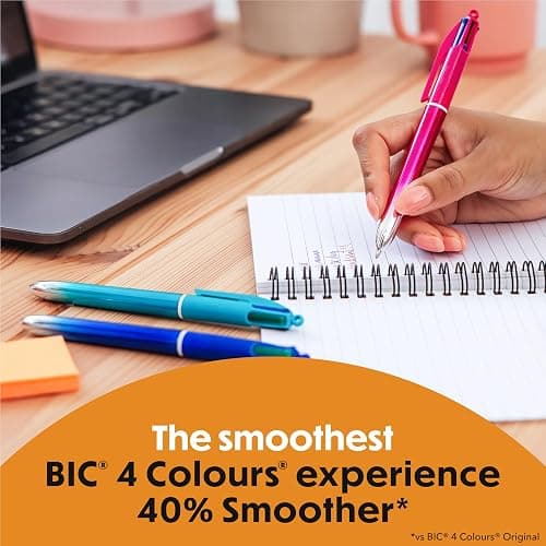 BIC 4 Colours Gradient Smooth Ink Retractable Multicoloured Ball Pen Pack of 5 thumbnail 6