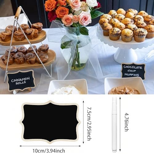 12pcs Mini Chalkboard Signs with Stand,Food Labels for Party Buffet, Food Tag/Name Card for Wedding Table, Name Tag Drink Labels Taco/Candy Bar/Bake Sale Food Sign, Catering Supplies Buffet Display thumbnail 3