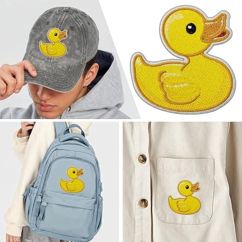(3 Inches) Yellow Duck Embroidered Sew On Iron On Patch, Ducky Applique Iron On Patch, Funny Duck Embroidered Patch, DIY Accessories for Hats Bags Clothes Jacket Jeans Backpacks thumbnail 4