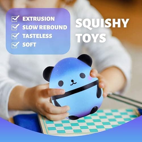 Anboor 5.5" Squishies Jumbo Panda Egg Creamy Candy Ice Cream Slow Rising Scented Kawaii Squishie Animal Toy for Collection,1 Pcs (Galaxy) thumbnail 4