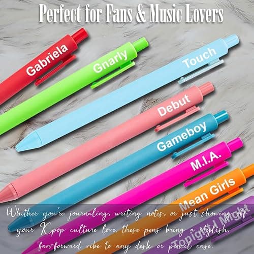 Kpop Gifts Merch, K pop Gel Pens, Cute Office Supplies for Music Fans, Aesthetic Music Birthday Party Favors for Girls, Christmas Stocking Stuffers Gift for Girls Boys thumbnail 5